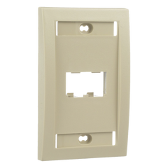 Placa de Pared Vertical Ejecutiva, Salida Para 2 Puertos Mini-Com, Con Espacios Para Etiquetas, Color Marfil