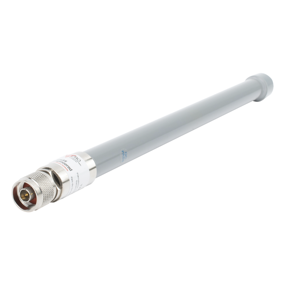 Antena Omnidireccional, mayor distancia de transmisión y recepción de señal en 360º,  Doble banda de 2.4 / 5 GHz, Ganancia de 9 dBi, Conector N-macho, Adecuada para entornos exigentes