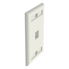 Placa de Pared Vertical, Salida Para 1 Puerto Keystone, Con Espacios Para Etiquetas, Color Blanco Mate