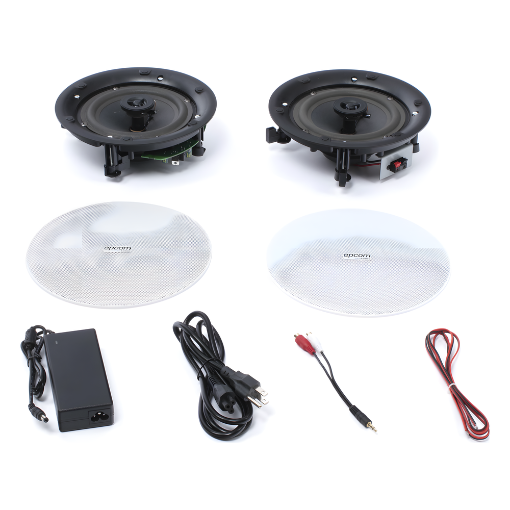 Kit de Bocinas de plafón 6.5in | Conexión Bluetooth | 2 x 20W | Frameless | Bocina Pasiva + Bocina Activa |