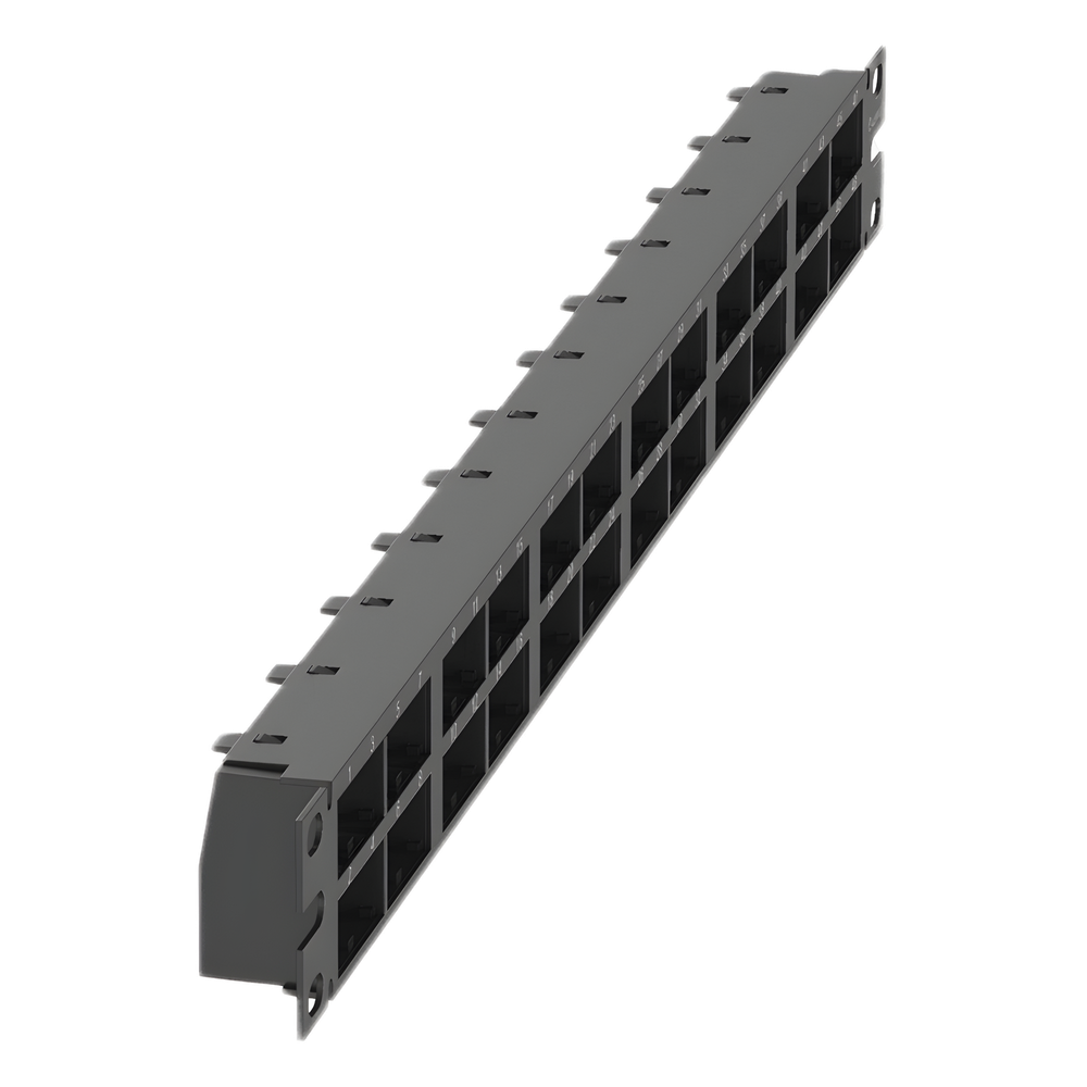 Panel de Parcheo Modular Mini-Com (Sin Conectores), Plano, Sin Blindaje, Alta Densidad, Números Pre-impresos, de 48 Puertos, 1 UR