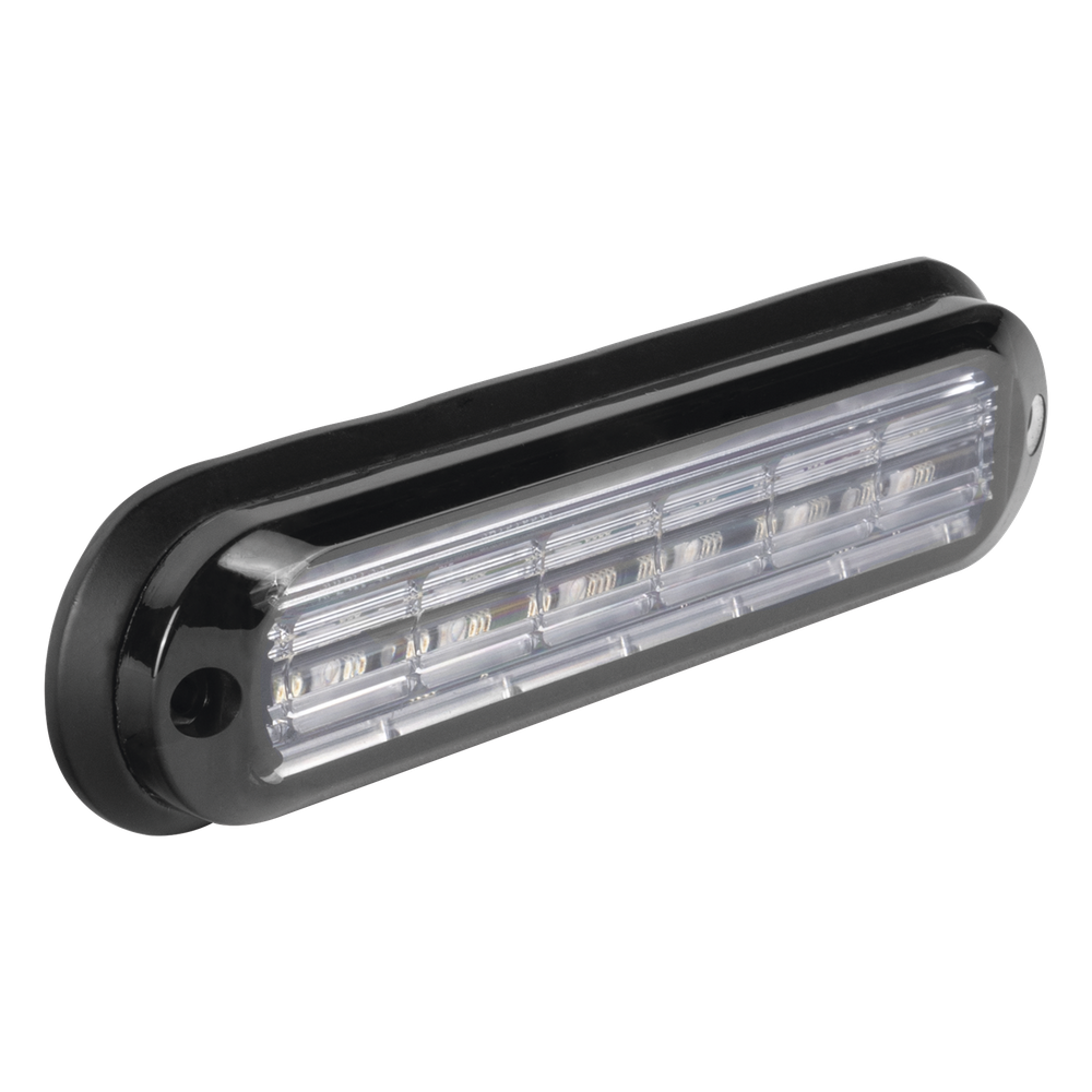 Luz Auxiliar Ultra Brillante IP67 de 6 LEDs, Color Azul, con mica transparente y bisel negro