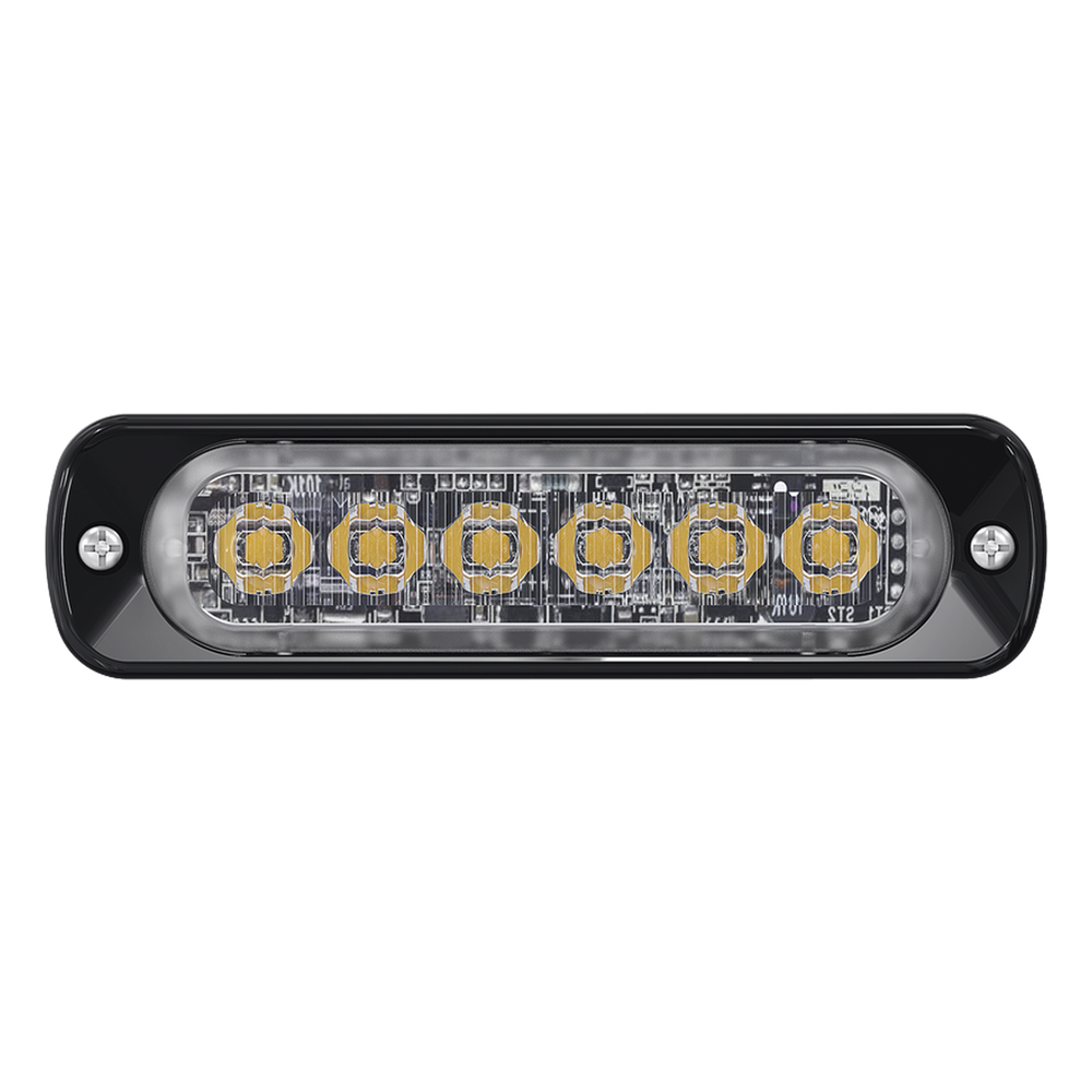 Luz Auxiliar de 6 LED, Ambar, Lente Transparente, SAE