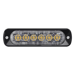 Luz Auxiliar de 6 LED, Ambar, Lente Transparente, SAE