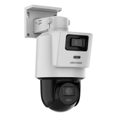 Cámara PTZ TandemVu 4 MP + 4 MP / Lentes 2.8 mm + 8 mm / Dual Light IR + Blanca 30 m / IP66  / Audio Bidireccional