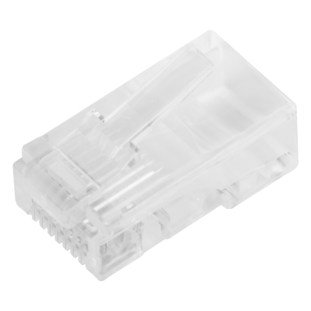 Bote con 100 Piezas de Plug Modular RJ45 Cat5e sin Blindaje, Chapado de Oro a 30 Micras para Durabilidad Extrema