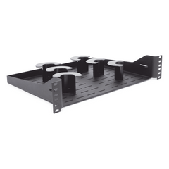 Charola Ventilada Para Administración de Cable en Racks o Gabinetes, con 6 Postes para Control de Holgura, de 19in, 2 UR, Color Negro