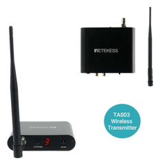 Transmisor Inalámbrico Silent Disco / Sonido HiFi de Alta Fidelidad / Entrada de Micrófono y RCA / Batería 1000 mAh / Alcance 300 m (984 ft) / Portátil y Duradero