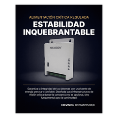 Fuente de Poder Regulada 12 Vcc / 13.5 Vcc / 15 Vcc para 8 Cámaras / 8 Amperes (1 Amp por Salida) / Voltaje de Entrada 90 - 130 VCA / Filtro de Ruido para Cámaras 4K / Modo para Largas Distancias