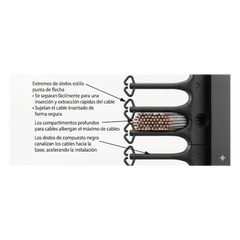 Organizador Vertical CableTek, Doble (Frontal y Posterior), Para Rack Abierto de 45 Unidades, 6 in de Ancho, Color Negro