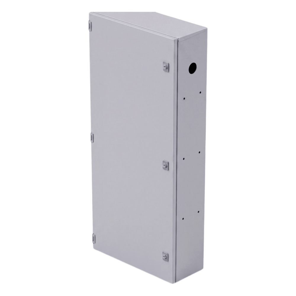 Gabinete para instalación de 4 Baterías , Fabricado en Lámina Galvanizada, Accesorios para poste (No incluidos)