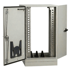 Gabinete para Exterior Tipo 4X Doble Puerta de 10 UR / Aluminio Soldado / 762 x 762 x 1118 mm / Exterior IP66 / Montaje Almohadilla / Aislamiento Térmico / Gris RAL 7035