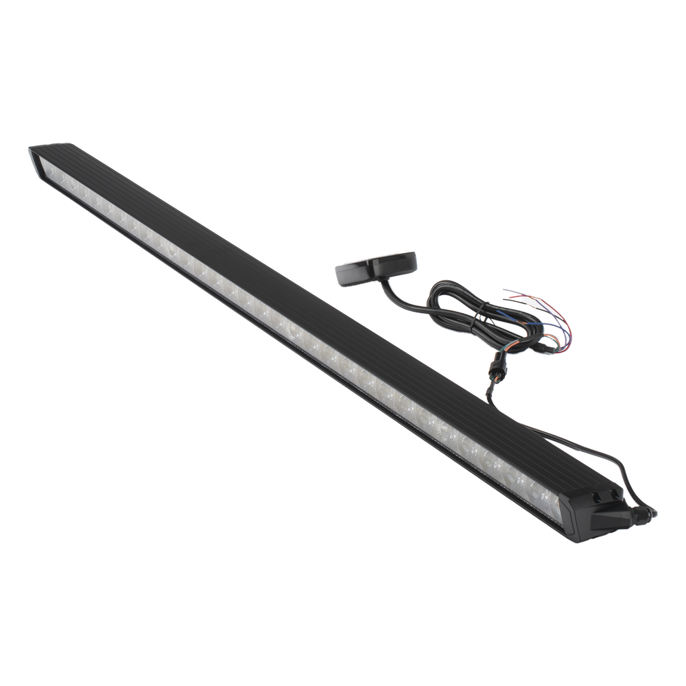 Barra directora de trafico de 8 Modulos, 32 LED, 47 pulgadas, Ambar Con Controlador de 8 interruptores, SAE