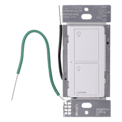 Interruptor de pared inteligente on/off Caseta Wireless, voltaje dual 120/277 V, 5 A en LED, sin cable neutro, compatible con controles Pico y Smart Bridge