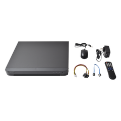 KIT TurboHD 1080p / DVR 8 Canales / 4 Cámaras Bala (exterior 2.8 mm) / 4 Cámaras Eyeball (exterior 2.8 mm) / Transceptores / Conectores / Fuente de Poder Profesional hasta 15 Vcc para Largas Distancias