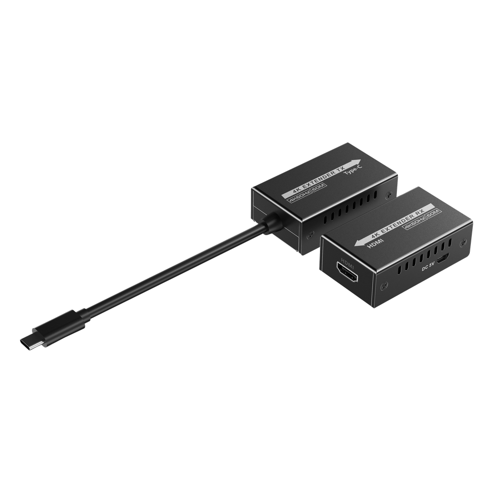 Extensor Mini 4K120Hz USB-C a HDMI | Transmisión 18 Gbps | Distancia 60m 4K@60Hz | HDR10 / HDCP 2.2 | Protección ESD ±8KV | Alimentación por Fuente de Señal