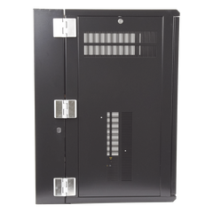 Gabinete PanZone de Montaje en Pared, de 19in, Puerta Ventilada, 18 UR, 635mm de Profundidad, Color Negro