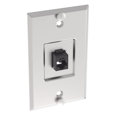 Placa de Pared Telefónica, Salida de 1 Puerto Keystone, con Jack Cat6 Estilo 110 de Impacto, de Acero Inoxidable