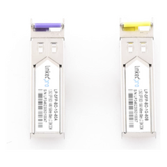 Transceptores Ópticos Bidireccionales SFP (Mini-Gbic) / Monomodo 1490 & 1550 nm / 1.25 Gbps / 1000BASE-BX / Conector LC/UPC Simplex / DDM / Hasta 80 km / 2 Piezas