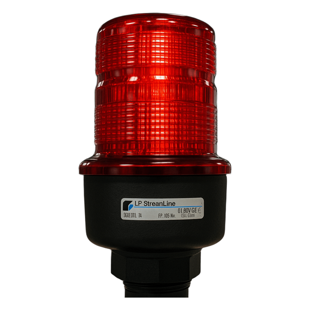 Luz de advertencia LED serie Streamline, 12- 48 Vcc, roja