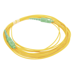 Jumper de Fibra Óptica Monomodo SC/APC - SC/APC Simplex, Color Amarillo, 5 Metros (16.40 Pies)
