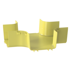 Accesorio de 4 Vías Horizontal, Con Ángulos a 90º, Para Canaletas FiberRunner™ 6X4, Color Amarillo