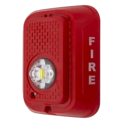 Lámpara estroboscópica LED para pared, 24 Vcd, candela seleccionable hasta 185 cd, sin sirena, color rojo