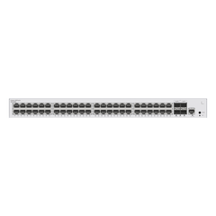 Switch de Acceso Gigabit Administrable PoE Capa 2 / 48 puertos 10/100/1000 Mbps (PoE) / 4 Puertos 1GE SFP Uplink / ERPS / IMGP Snooping / DHCP Snooping / PoE Perpetuo / 380W / Administración Nube Gratis