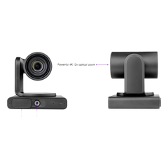 Cámara PTZ 4K Dual | Microsoft Teams Certified | 12x Zoom Óptico + Lente Panorámico 119° | Triple Micrófono Array | AI Auto-Framing | Speaker Tracking | Smart Gallery | PoE+ | USB 3.0