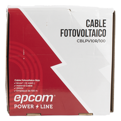 Kit de 2 rollos de 100 metros de cable fotovoltaico de cobre, rojo y negro, calibre 10 AWG (6mm²), Tipo PV,  1000/2000 V y 120°C.