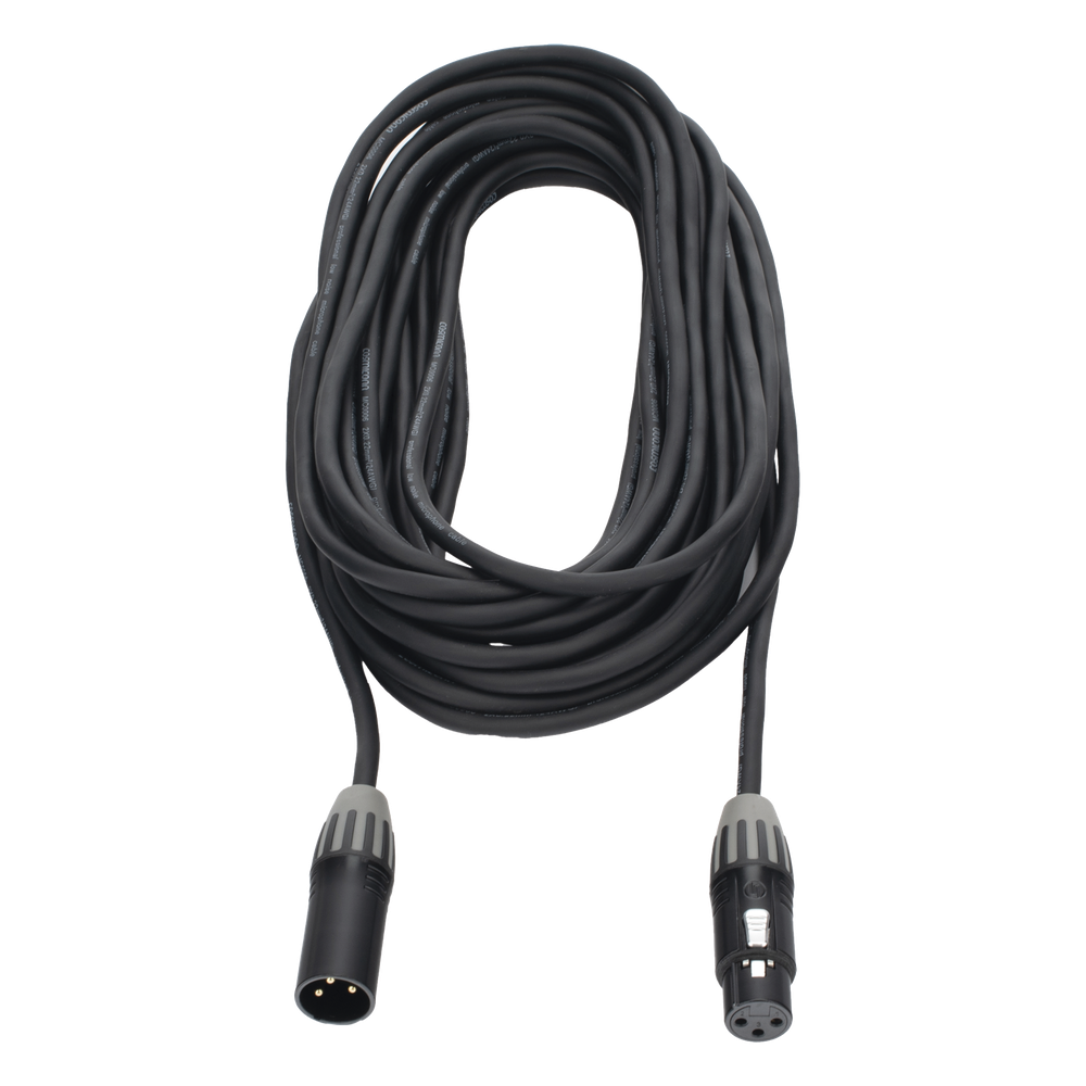 Cable XLR | 3 polos | Conector Hembra-Macho | Serie M | Carcasa Negra | Contactos Dorados | Ideal para Microfonía | Longitud 5m