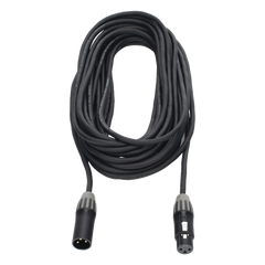 Cable XLR | 3 polos | Conector Hembra-Macho | Serie M | Carcasa Negra | Contactos Dorados | Ideal para Microfonía | Longitud 5m