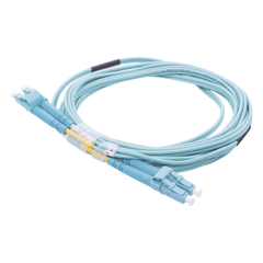 Jumper de Fibra Óptica Multimodo OM3 50/125 LC-LC OFNR (Riser), 2.0 mm, Dúplex, Aqua, 20 Metros (65.62 Pies)
