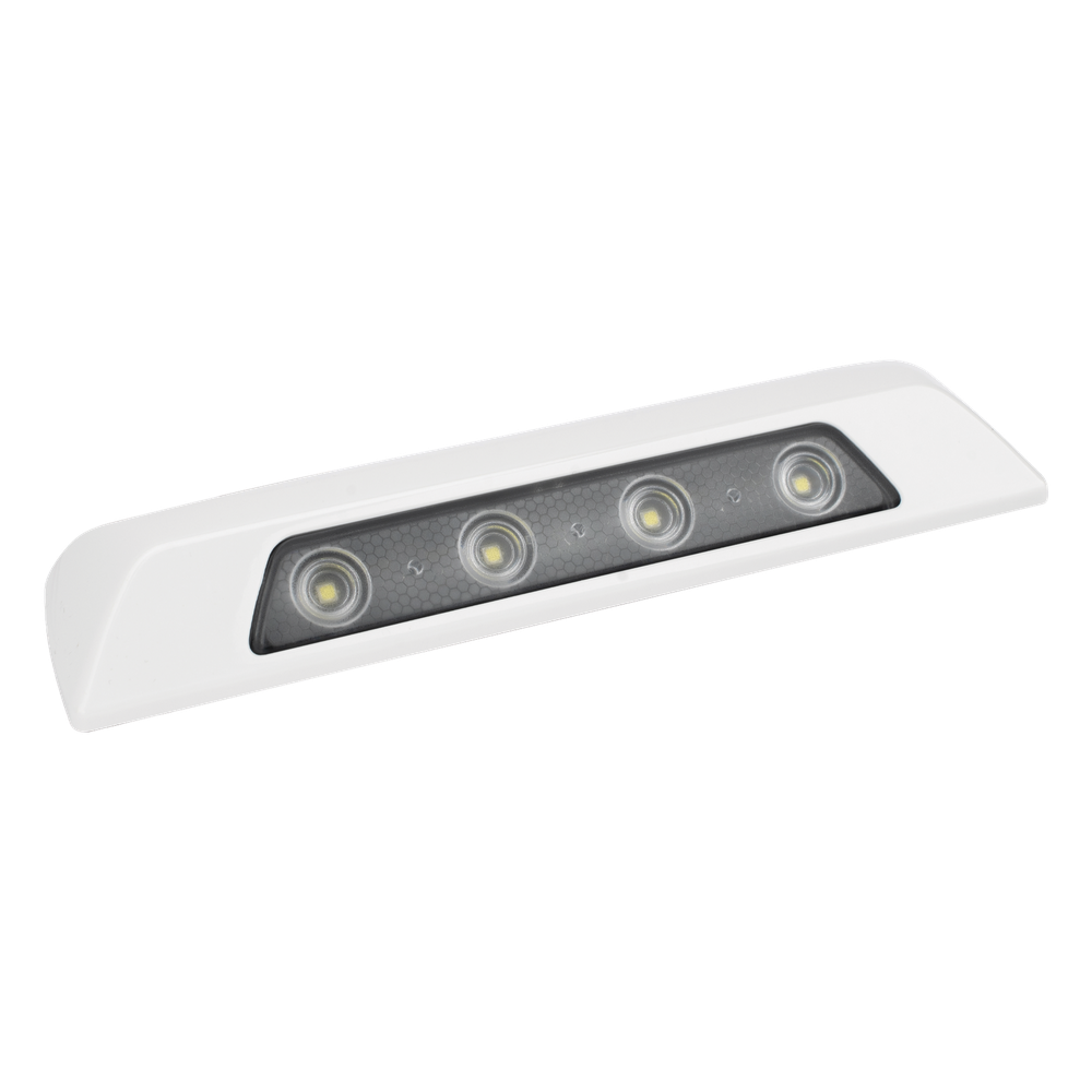 Luz Auxiliar de Escena de 4 LED, Blanco, Lente Transparente, Bisel Blanco