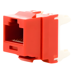 Conector Jack Estilo 110 (de Impacto), Tipo Keystone, Categoría 6, de 8 Posiciones y 8 Cables, Color Rojo