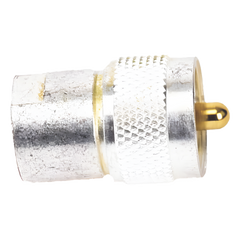 Adaptador UNIDAPT Hembra a UHF Macho (PL-259). Plata / Oro / Teflón.