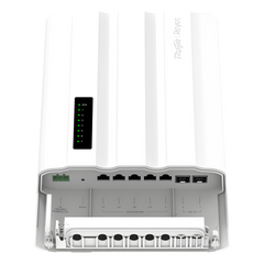 Switch PoE para Exteriores / 7 Puertos Gigabit / 5 RJ45 + 2 SFP / PoE+ 60W / ERPS / IP65 / -30°C a 65°C / Gestión Cloud / Capa 2 / Fanless