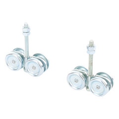 ECO KIT 4C - M / Kit de Carretillas de Cuatro Ruedas / Carga Soportada de 150 lbs / Incluye Dos Carretillas Para Puertas Colgantes