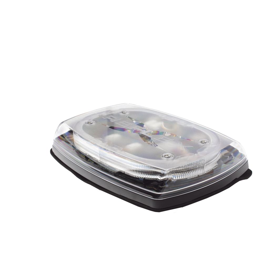 Mini torreta de 48 LED 10 Pulgadas, Ambar/Claro, Lente Transparente, Montaje Permamente Y Conexión Por Cableado