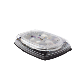 Mini torreta de 48 LED 10 Pulgadas, Ambar/Claro, Lente Transparente, Montaje Permamente Y Conexión Por Cableado