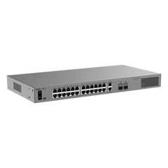 Switch Layer 2 Smart Cloud Managed / 28 Puertos Gigabit / 24 Puertos PoE+ 370 W / Switching 56 Gbps / Forwarding 41.664 Mpps / Montaje Rack / CCTV Mode / ERPS / Protección 6 kV / Garantía 3 Años