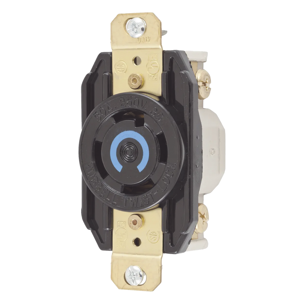 Receptáculo con Bloqueo de Media Vuelta Industrial 20 A 125/250 V CA / 3 Polos 4 Hilos / Nema L14-20R.