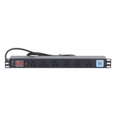 Tomacorriente Horizontal (PDU) de 6 contactos (NEMA 5-15R) + 2 USB para instalación en Rack de 19", 1UR, 125 Vca/ 15 A (THE0040091001001)