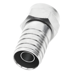 Conector F Macho, Plegable de Doble Blindaje para cable RG-59, Cuerpo de Bronce Niquelado.