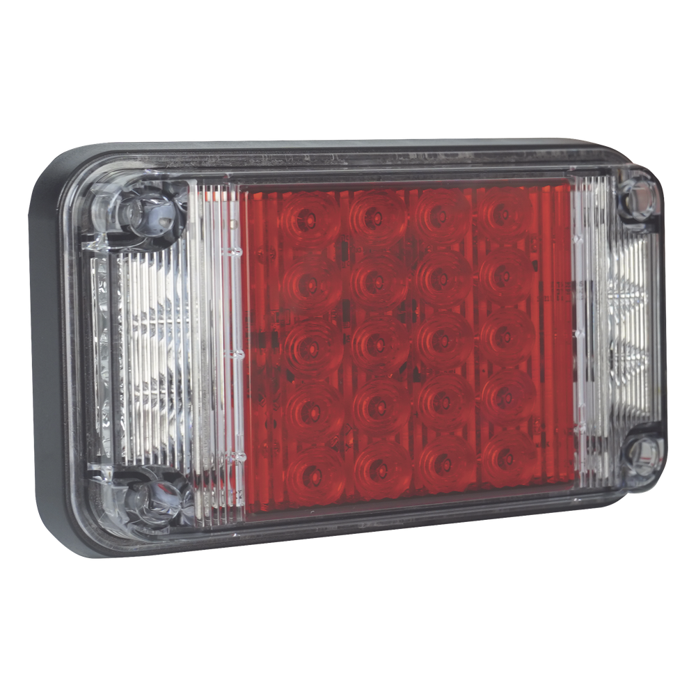 Luz de Advertencia de 7X4", Color Rojo, Con Luces de Trabajo, Ideal para Ambulancias