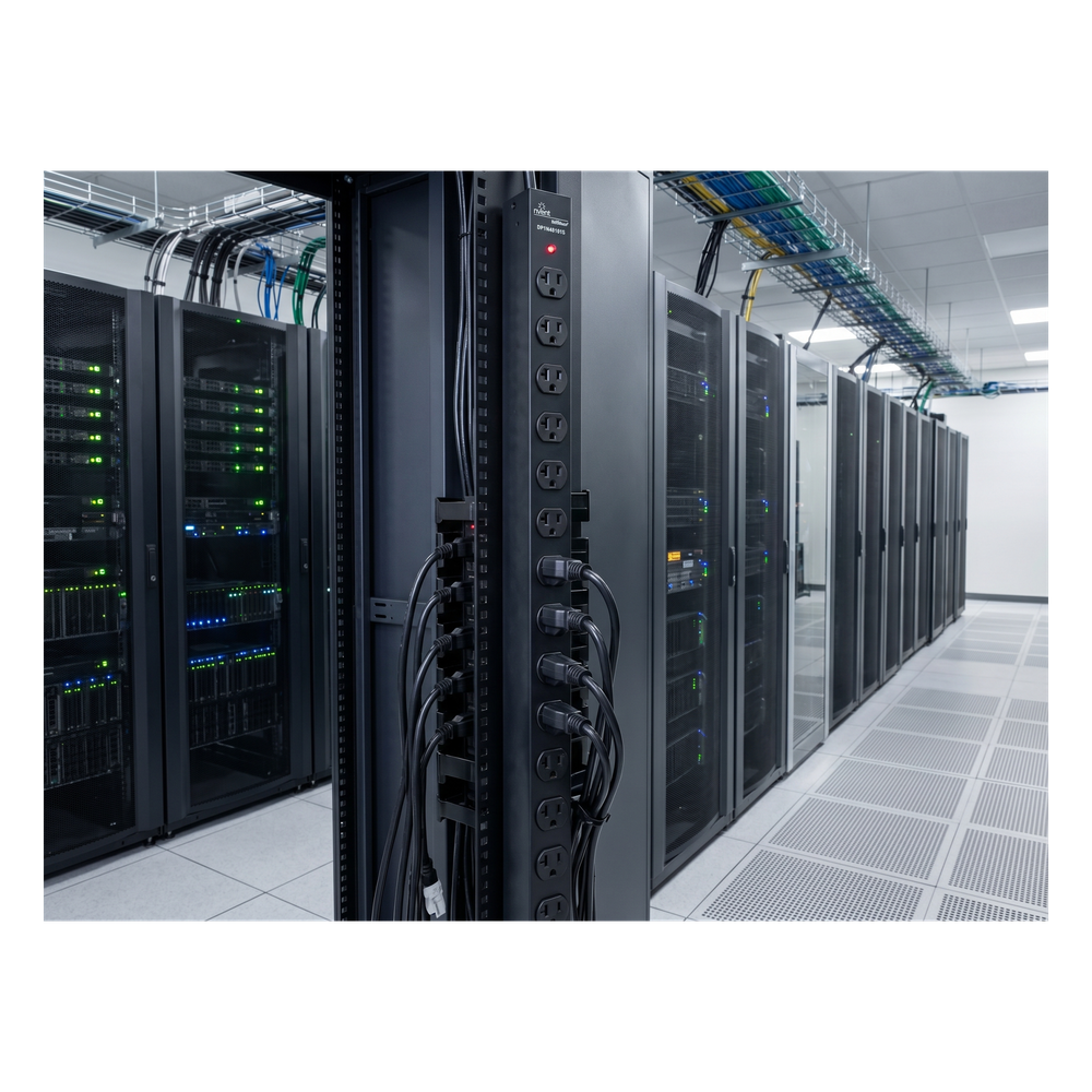 PDU Vertical para Rack con 18 Tomas NEMA 5-15R, 15A, 1.22 m (48 in) de Altura, Acero Color Negro