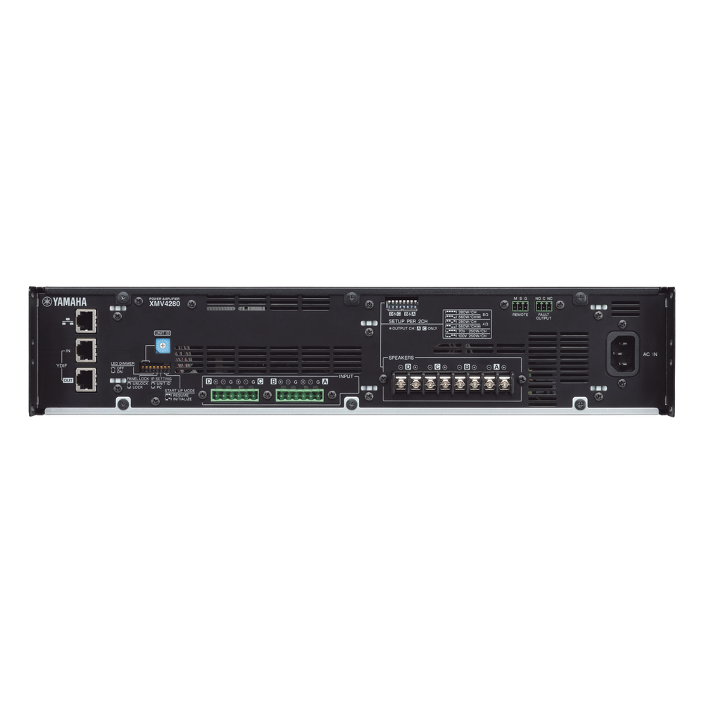 Amplificador de Audio, 4 Canales, 280w, Alta y Baja Impedancia, Conexión Análoga y YDIF, Para Serie MTX