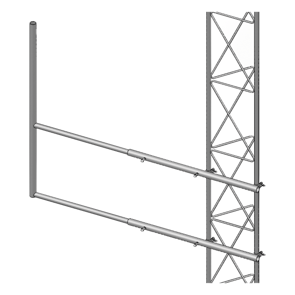 Brazo tipo "F" para tramos STZ-35G, galvanizado por inmersión en caliente.