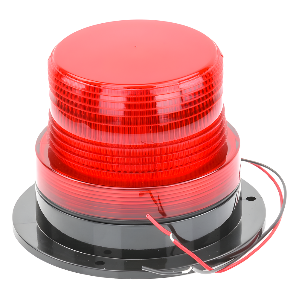 Burbuja Brillante de Larga Vida Útil, con 8 LEDs Color Rojo, Domo Rojo, 12Vcd
