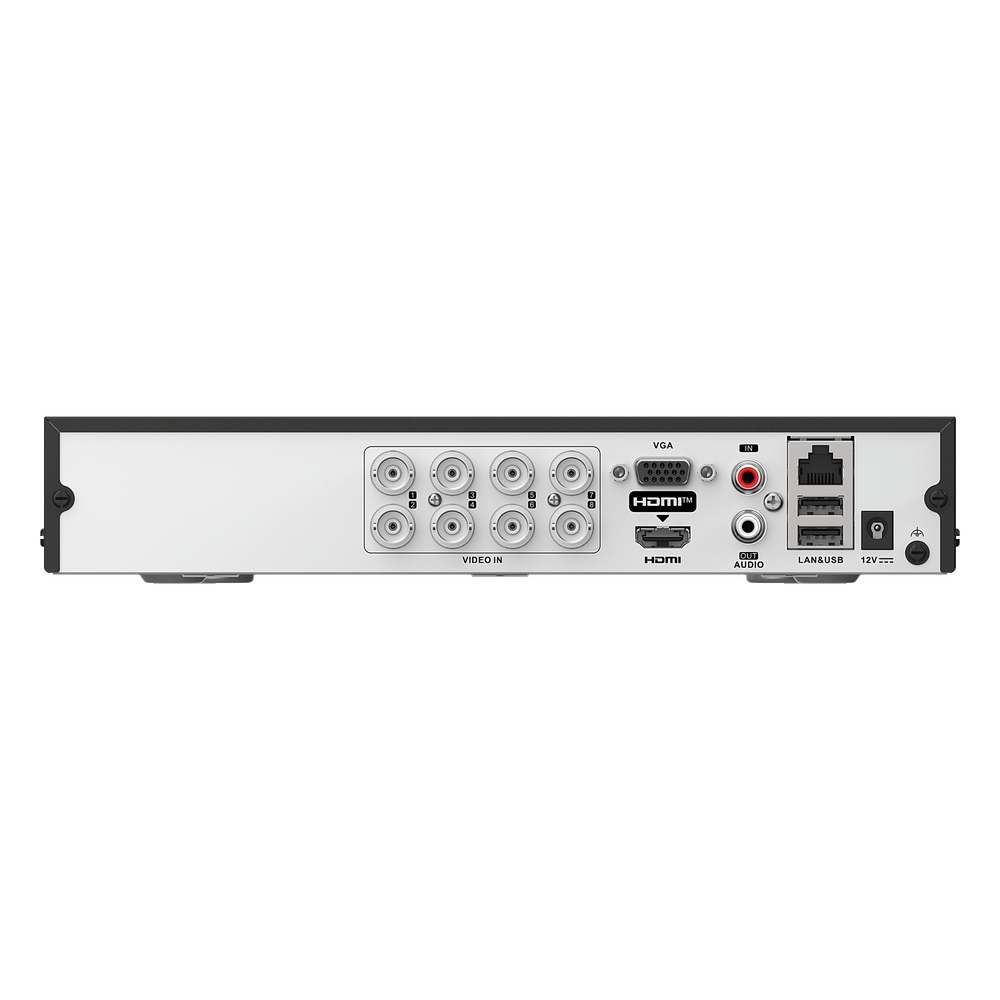 DVR 8 Canales TURBOHD + 8 Canales IP / 8 Megapixel (4K) / Audio Bidireccional / ACUSENSE / 1 Bahía de Disco Duro / Salida de Video en Full HD / H.265+